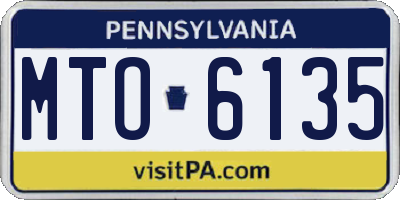 PA license plate MTO6135