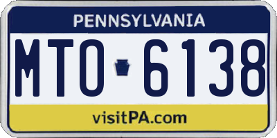 PA license plate MTO6138