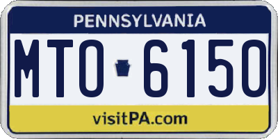 PA license plate MTO6150