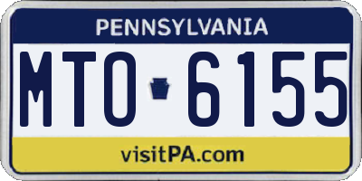 PA license plate MTO6155