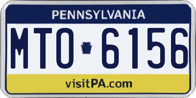 PA license plate MTO6156