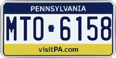 PA license plate MTO6158