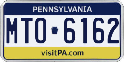 PA license plate MTO6162