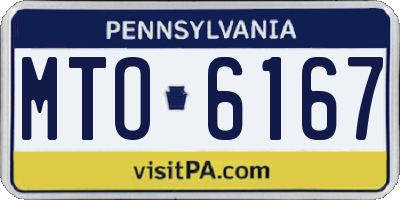 PA license plate MTO6167