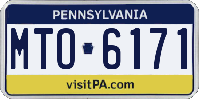 PA license plate MTO6171