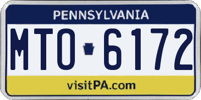 PA license plate MTO6172
