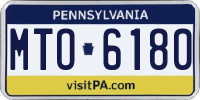 PA license plate MTO6180