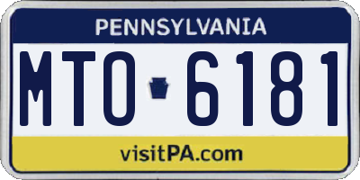 PA license plate MTO6181