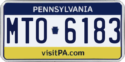PA license plate MTO6183