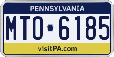 PA license plate MTO6185