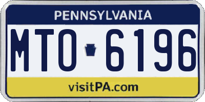 PA license plate MTO6196