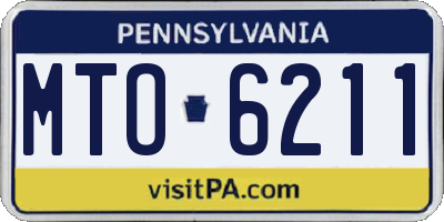 PA license plate MTO6211