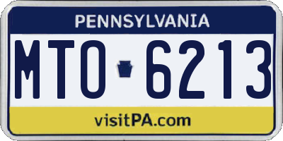 PA license plate MTO6213