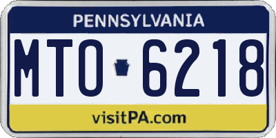 PA license plate MTO6218