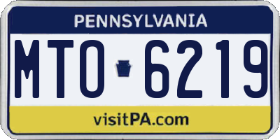 PA license plate MTO6219