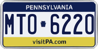 PA license plate MTO6220