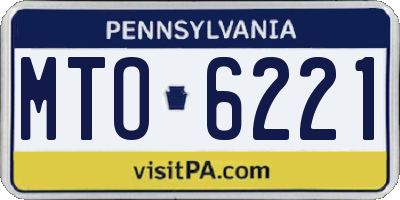 PA license plate MTO6221