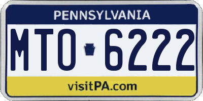 PA license plate MTO6222