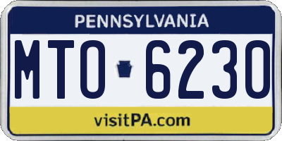 PA license plate MTO6230