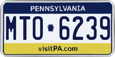 PA license plate MTO6239