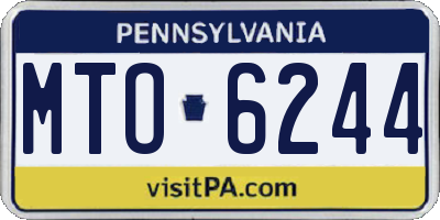 PA license plate MTO6244