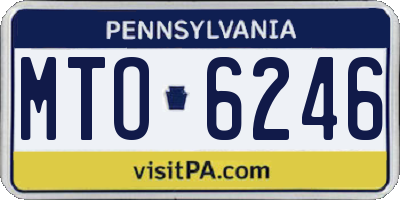 PA license plate MTO6246