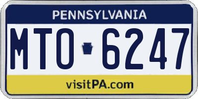 PA license plate MTO6247