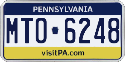PA license plate MTO6248