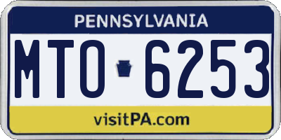 PA license plate MTO6253