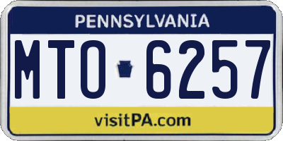 PA license plate MTO6257