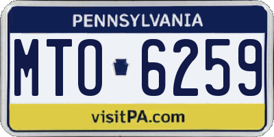 PA license plate MTO6259