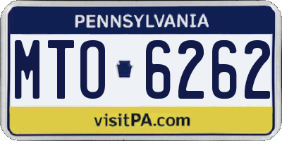 PA license plate MTO6262