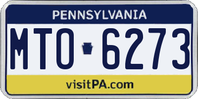 PA license plate MTO6273