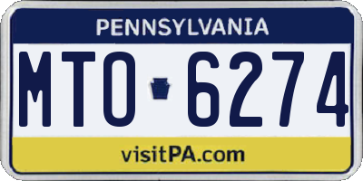 PA license plate MTO6274