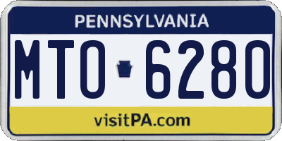 PA license plate MTO6280