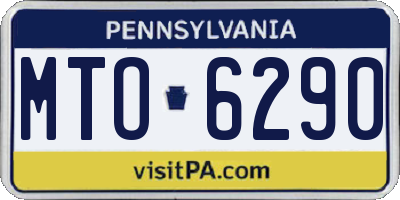 PA license plate MTO6290