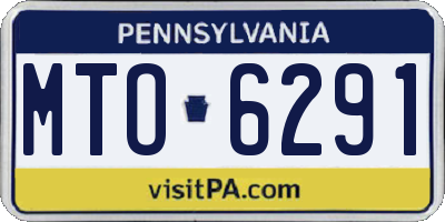 PA license plate MTO6291