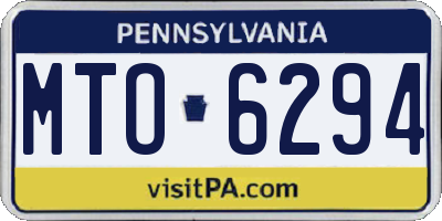 PA license plate MTO6294