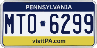 PA license plate MTO6299