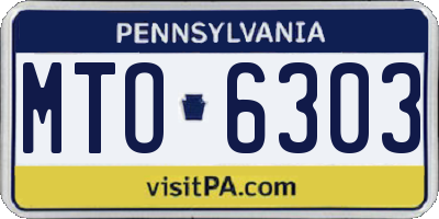 PA license plate MTO6303