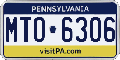 PA license plate MTO6306