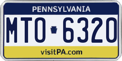 PA license plate MTO6320