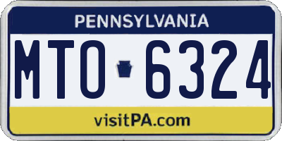 PA license plate MTO6324
