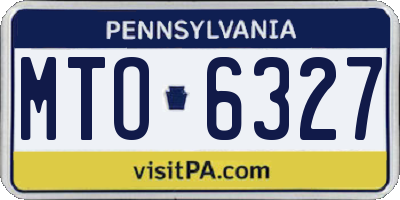 PA license plate MTO6327