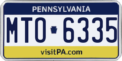 PA license plate MTO6335