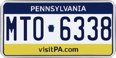 PA license plate MTO6338