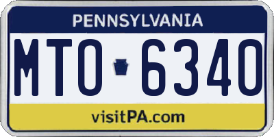 PA license plate MTO6340