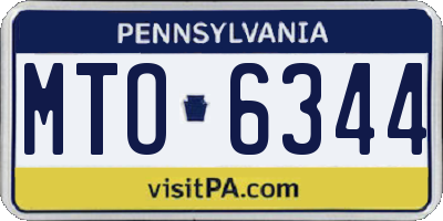 PA license plate MTO6344