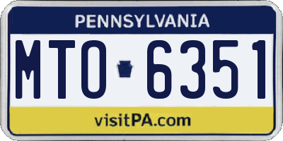 PA license plate MTO6351