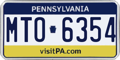 PA license plate MTO6354
